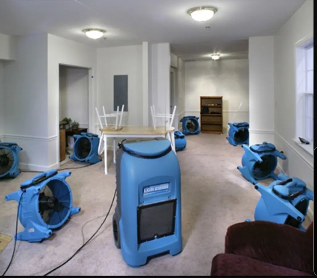 Air movers and dehumidifier setup for Water Extraction & Removal in Springettsbury